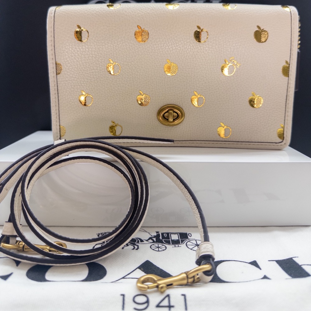 COACH Hayden Foldover Mini Crossbody Clutch With Apple Print 🍎